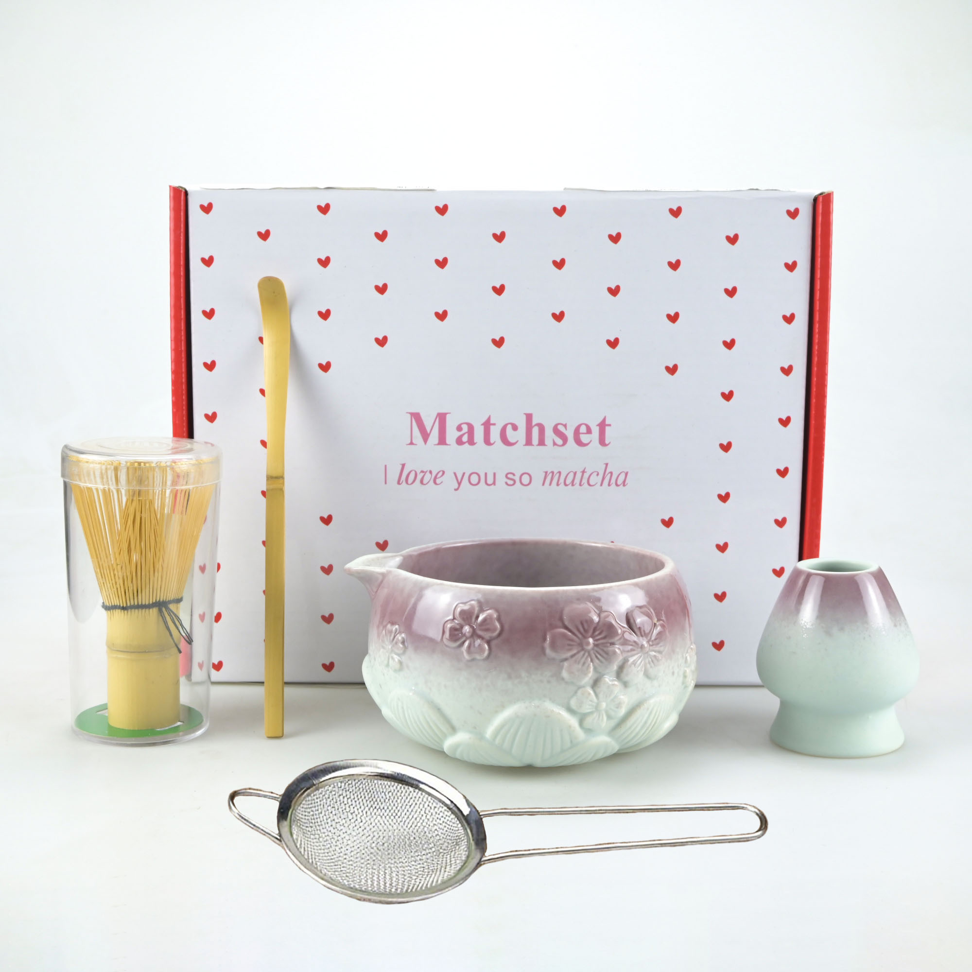 5pcs/set of Floral Matcha Tool - Matcha Bowl Chawan 评论和价格