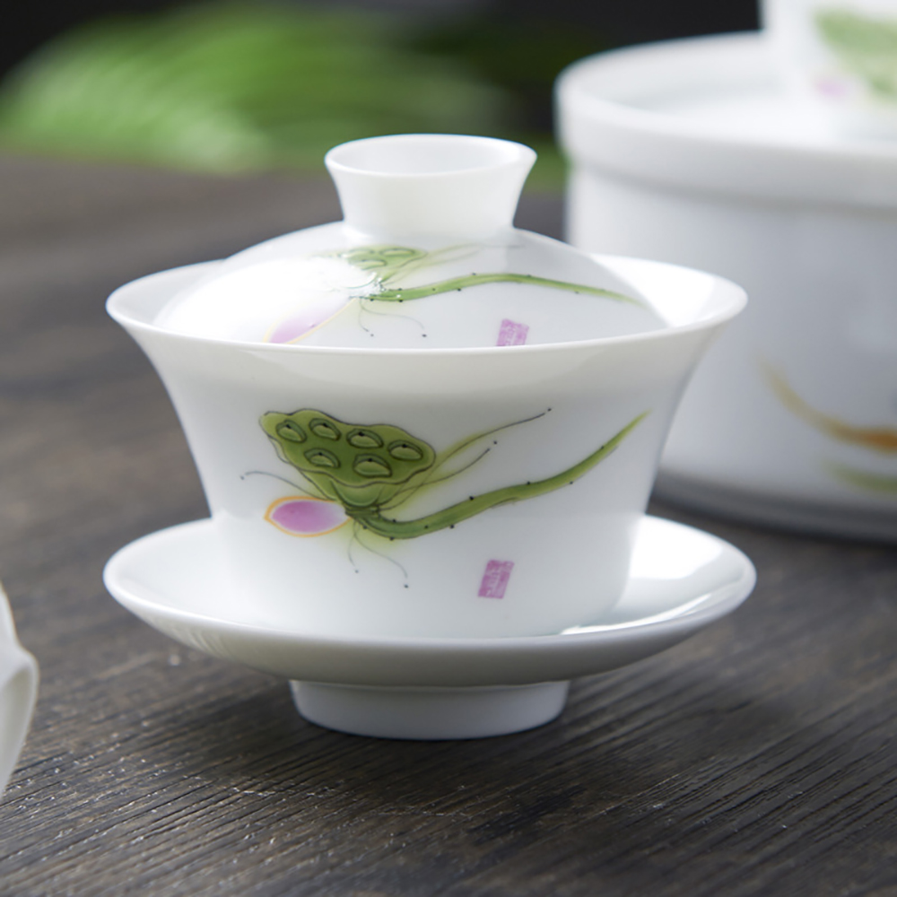 Hand Drawn White China Gaiwan  - Matcha Bowl Chawan 评论和价格