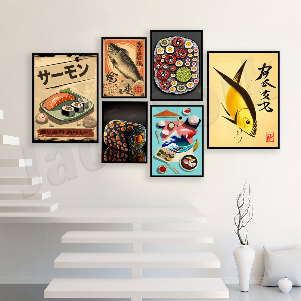Vintage style Japanese sushi p - Japanese Food Lifestyle 评论和价格