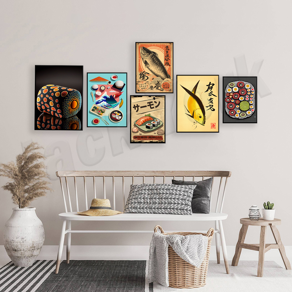 Vintage style Japanese sushi p - Japanese Food Lifestyle 评论和价格
