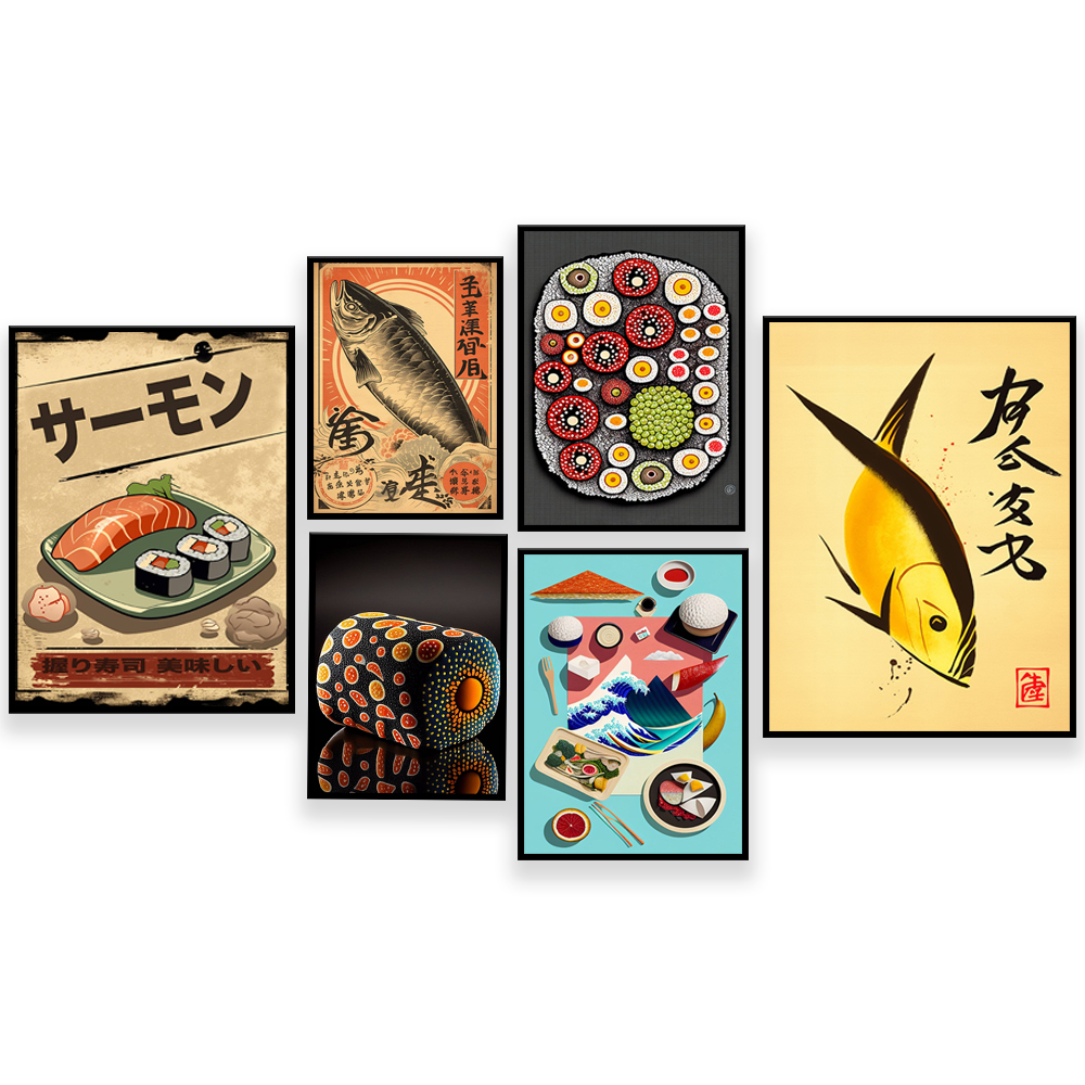 Vintage style Japanese sushi p - Japanese Food Lifestyle 评论和价格