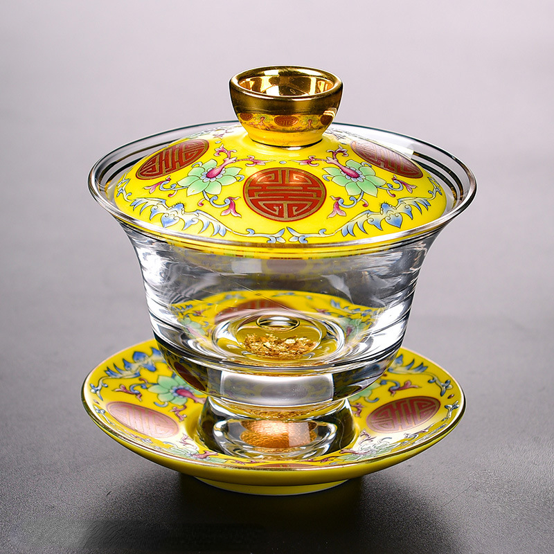 Enamel Colored Glass Gaiwan Pu - Matcha Bowl Chawan 评论和价格