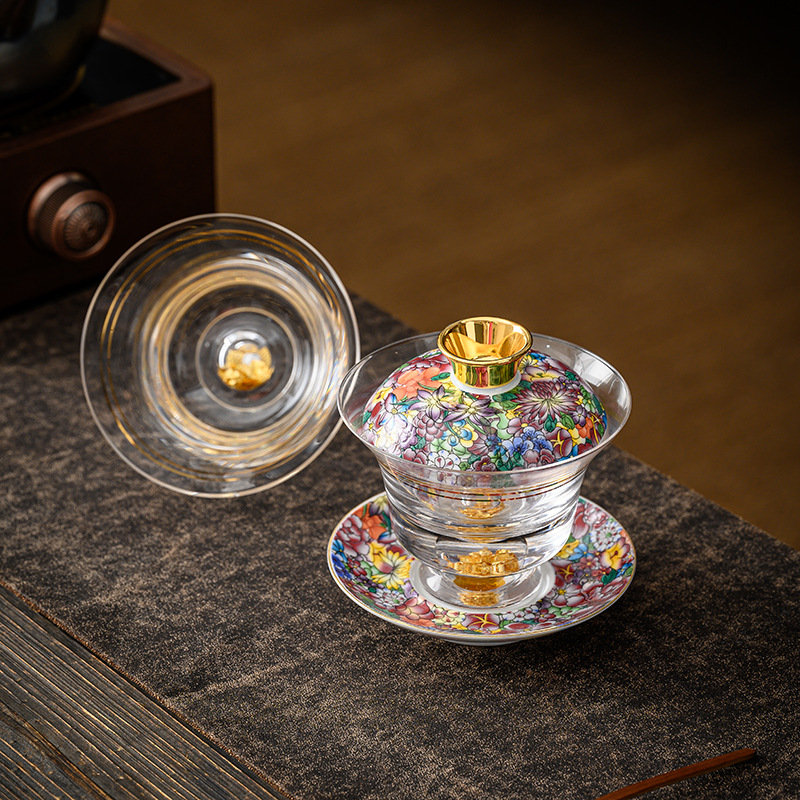 Enamel Colored Glass Gaiwan Pu - Matcha Bowl Chawan 评论和价格