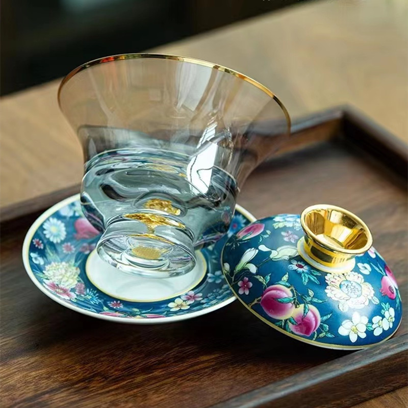 Enamel Colored Glass Gaiwan Pu - Matcha Bowl Chawan 评论和价格