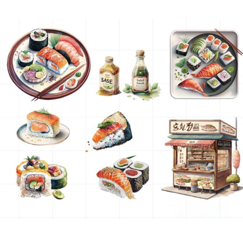 Japanese Food Sushi Sticker 3D - Japanese Food Lifestyle 评论和价格
