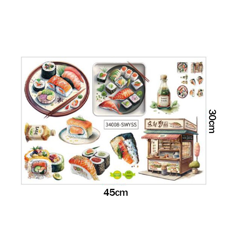 Japanese Food Sushi Sticker 3D - Japanese Food Lifestyle 评论和价格